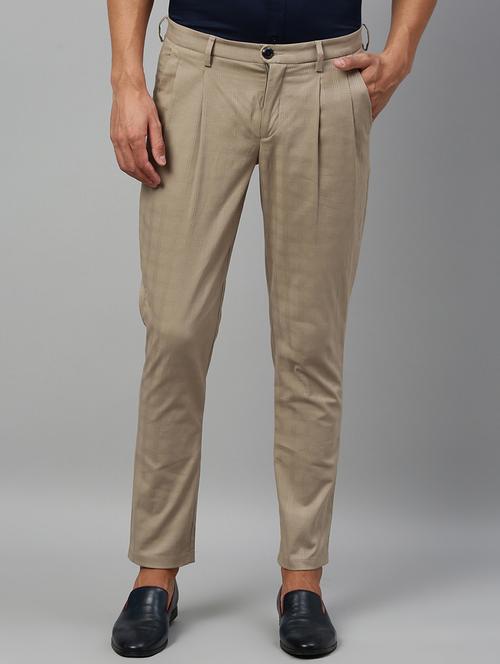 beige checkered chinos casual trouser - 17571208 - Very Small Image - 1
