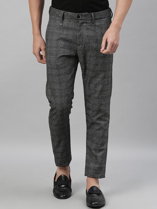 grey checkered chinos casual trouser - 17571236 - Very Small Image - 1