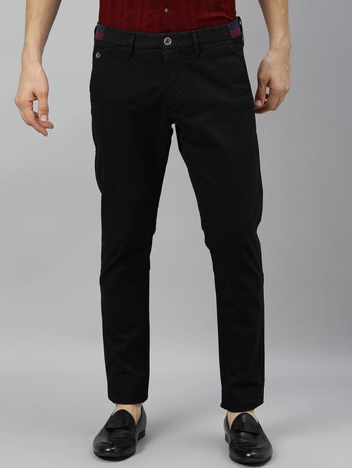 black solid chinos casual trouser - 17571239 - Very Small Image - 1