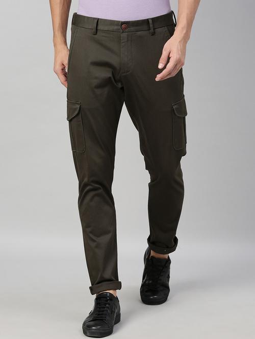 brown solid cargo trousers  - 17571252 - Very Small Image - 1