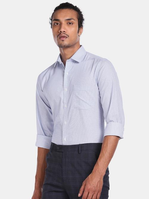 light blue printed formal shirt - 17571603 - Very Small Image - 1