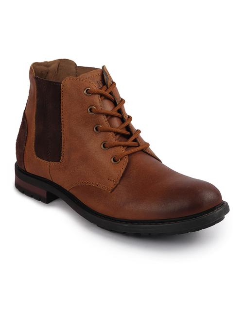 tan leather lace up boots - 17571639 - Very Small Image - 1