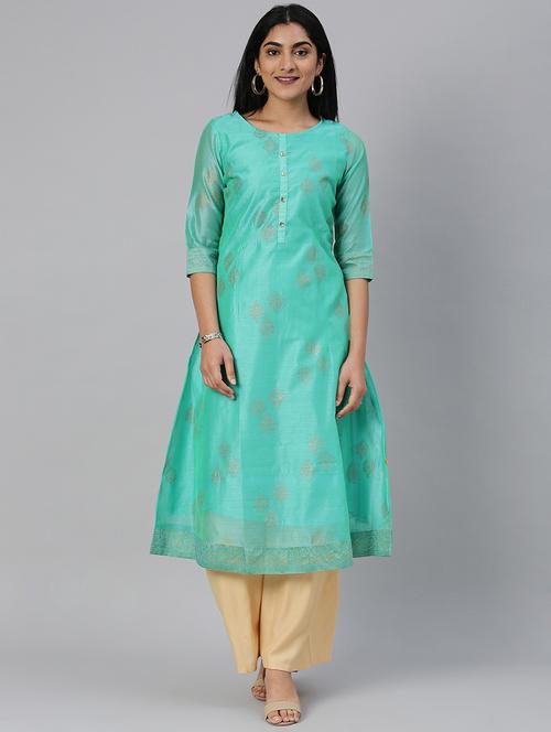 self design a-line kurta  - 17572381 - Very Small Image - 1