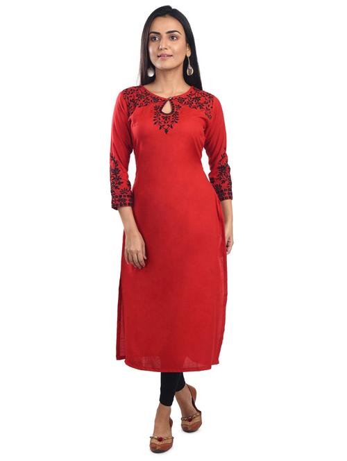 embroidered straight kurta - 17572628 - Very Small Image - 1