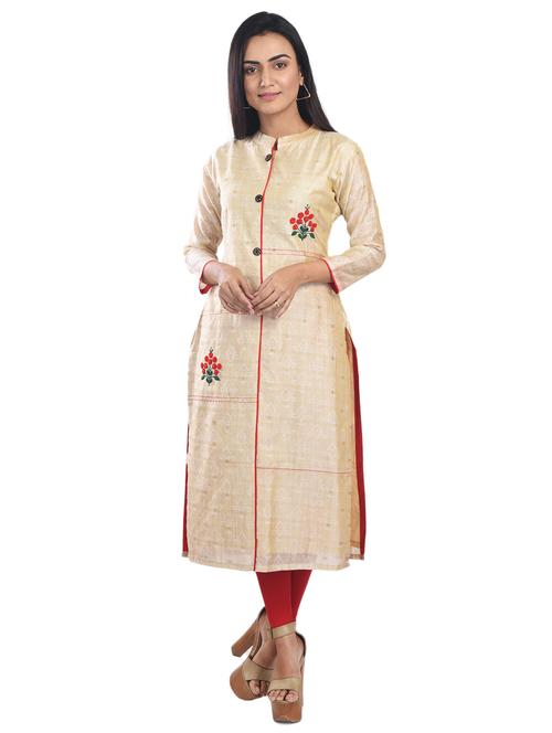 embroidered straight kurta - 17572630 - Very Small Image - 1