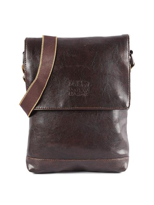 brown leatherette (pu)  messenger bag - 17572905 - Very Small Image - 1