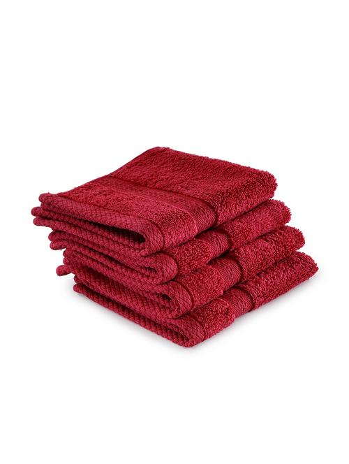 bianca zero-twist 100% cotton ultra-fluffy towels -4pc face towel (paradiso) solid-burgundy - 17572943 - Very Small Image - 1