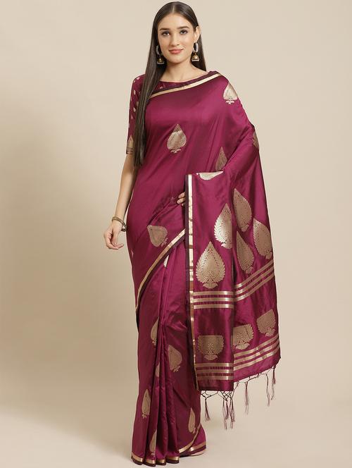 jacquard woven saree with blouse - 17573164 - Very Small Image - 1