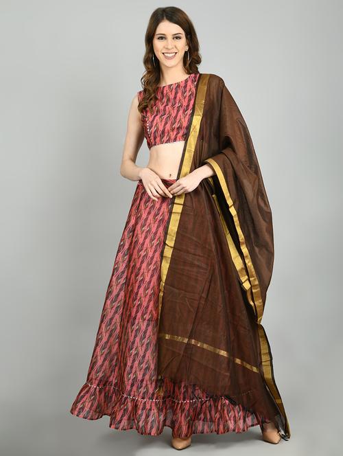 printed flared lehenga - 17573425 - Very Small Image - 1