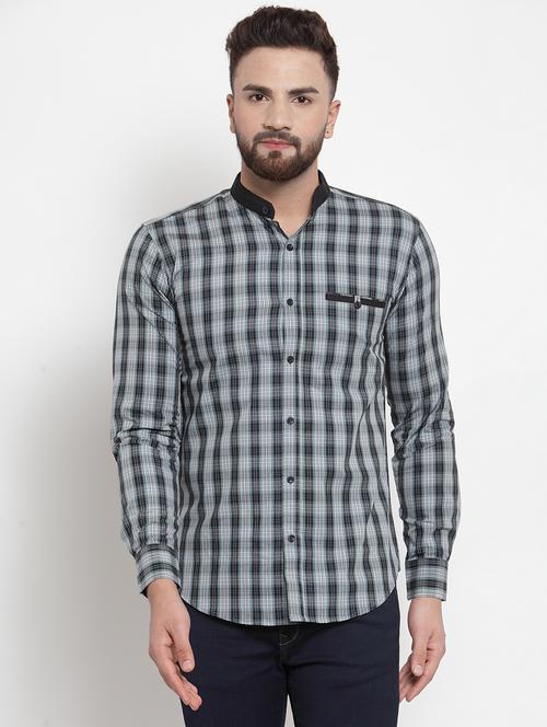 mens checks casual shirt - 17573873 - Very Small Image - 1