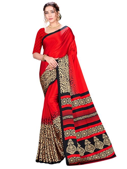 animal printed saree with blouse - 17574158 - Very Small Image - 1