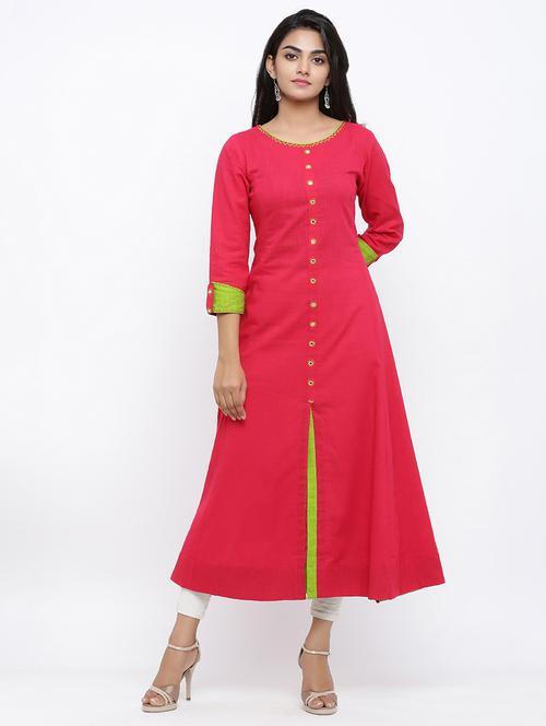 solid a-line kurta  - 17574192 - Very Small Image - 1