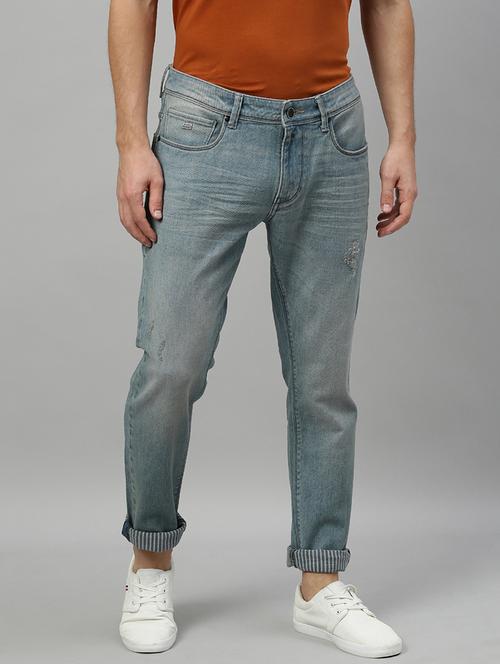 light blue washed ripped denim jeans  - 17574334 - Very Small Image - 1