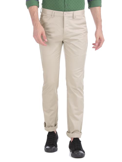 beige solid chinos  - 17574494 - Very Small Image - 1