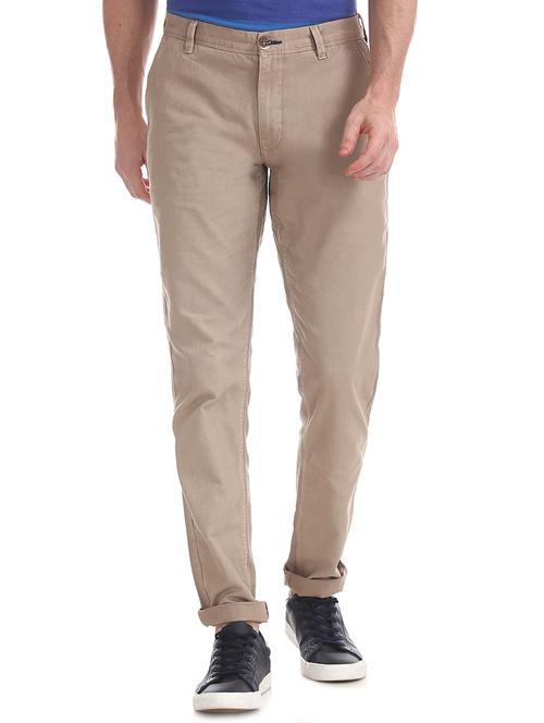 brown solid chinos - 17574535 - Very Small Image - 1