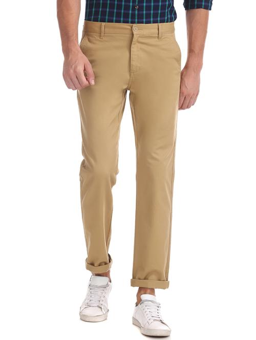 beige solid chinos  - 17574544 - Very Small Image - 1