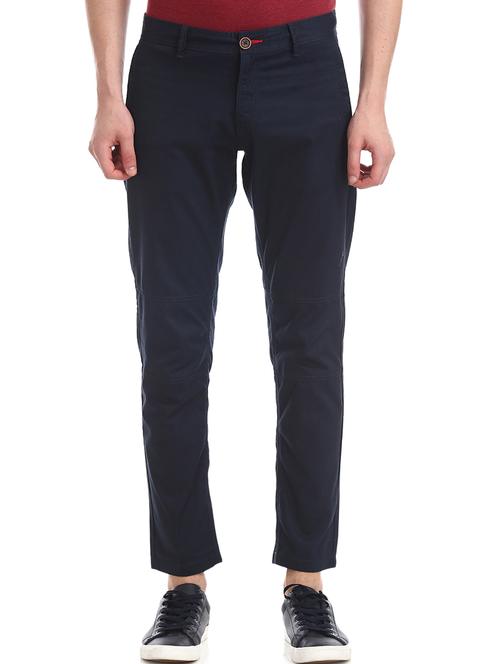 navy blue solid chinos  - 17574660 - Very Small Image - 1