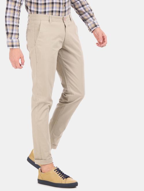 beige solid chinos  - 17574799 - Very Small Image - 1