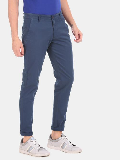 navy blue solid chinos  - 17574811 - Very Small Image - 1
