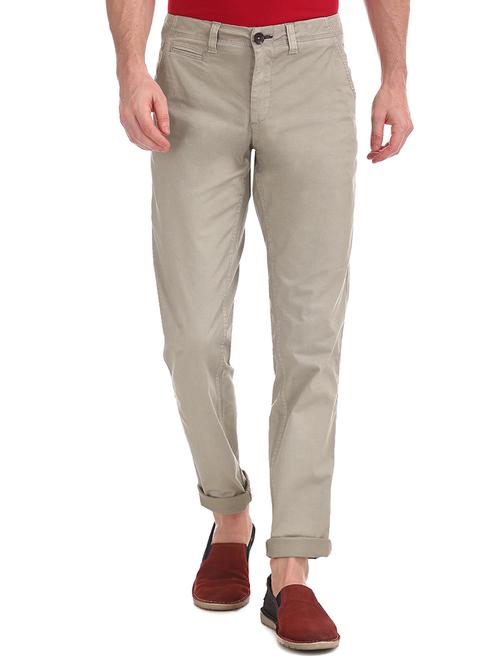 beige solid chinos  - 17574967 - Very Small Image - 1