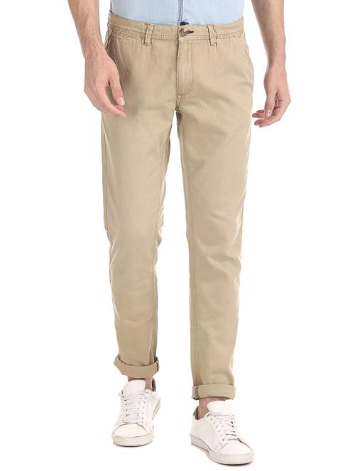 beige solid chinos  - 17574992 - Very Small Image - 1