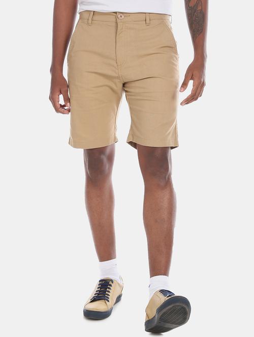 beige solid bermuda short - 17574999 - Very Small Image - 1
