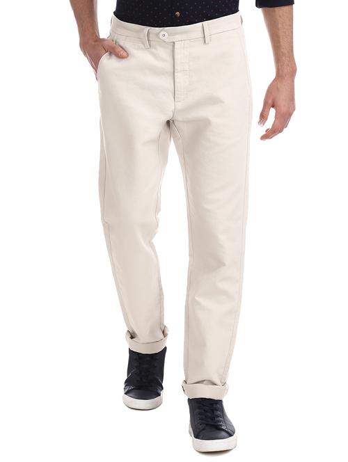 white solid chinos casual trouser - 17575006 - Very Small Image - 1