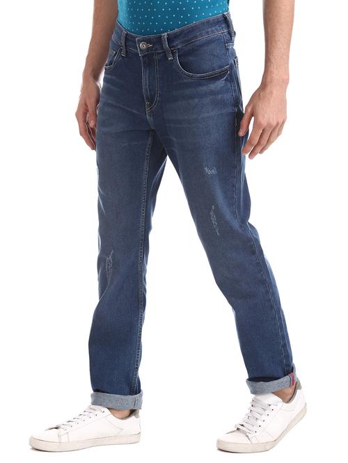 light blue light washed ripped denim jeans - 17575151 - Very Small Image - 1