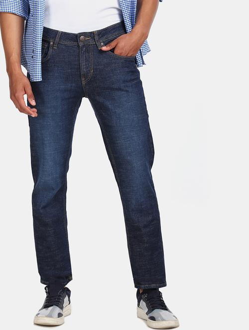 navy blue light washed denim jean - 17575475 - Very Small Image - 1