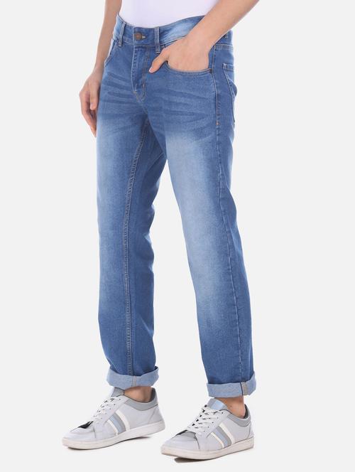 blue heavy washed denim jeans  - 17575542 - Very Small Image - 1