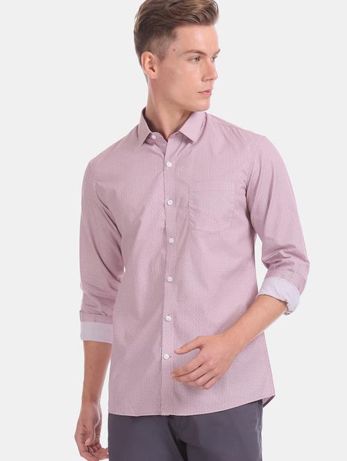 red printed formal shirt - 17575866 - Very Small Image - 1