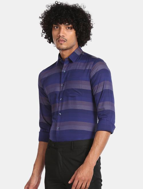 blue striped formal shirt - 17575991 - Very Small Image - 1
