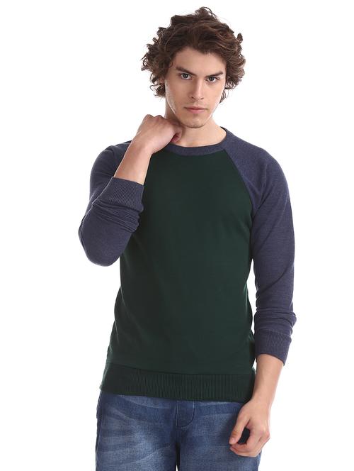 green color block pullover - 17576129 - Very Small Image - 1