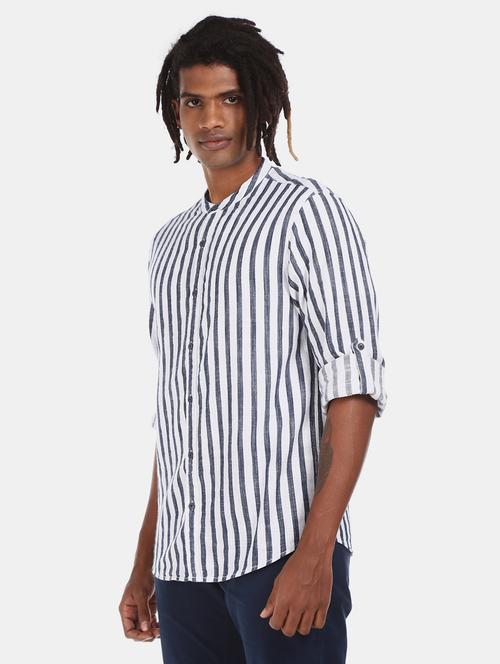 white striped  casual shirt - 17576158 - Very Small Image - 1