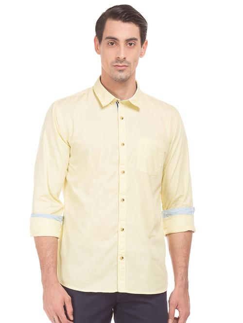 yellow solid casual shirt - 17576931 - Very Small Image - 1