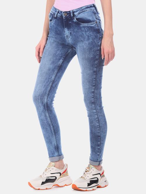mid rise acid wash jeans  - 17580349 - Very Small Image - 1