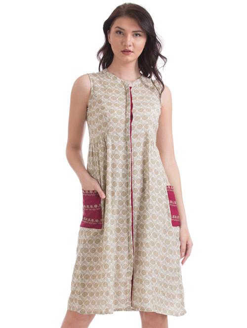 printed a-line dress - 17580367 - Very Small Image - 1