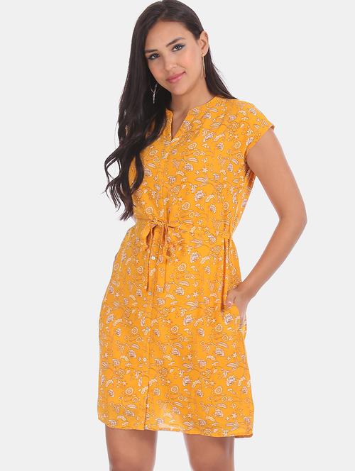 tie front floral a-line dress - 17580533 - Very Small Image - 1