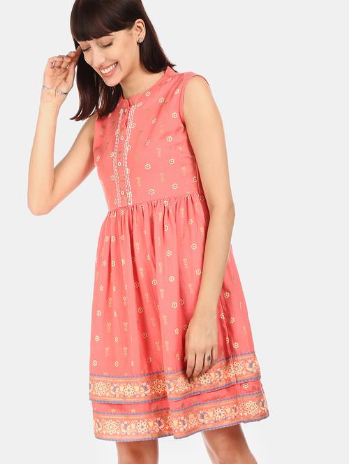 mandarin neck a-line dress - 17580612 - Very Small Image - 1