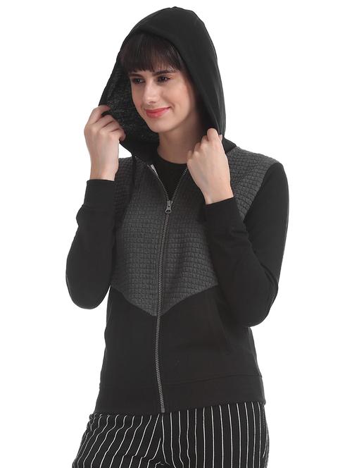 black polyester sweatshirt - 17580945 - Very Small Image - 1