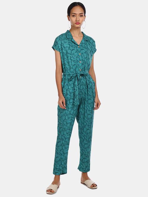 tie front full leg jumpsuit - 17581084 - Very Small Image - 1
