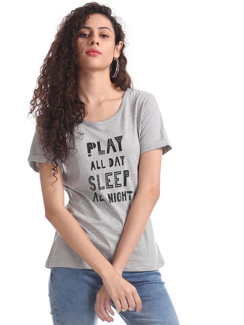 round neck graphic tee  - 17581765 - Very Small Image - 1