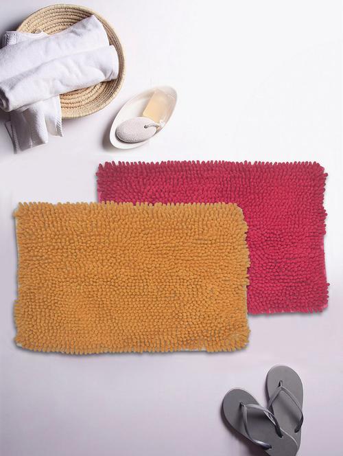 bianca super-soft shaggy floor rug with non-slip back -2pc big (yakuza) solid-clay/fuschia - 17583557 - Very Small Image - 1