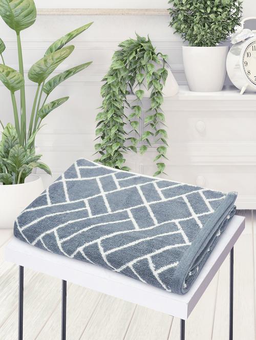 bianca mercerized combed cotton bumpy-stripes towels -1pc bath towel (sonoma) solid-grey - 17583563 - Very Small Image - 1