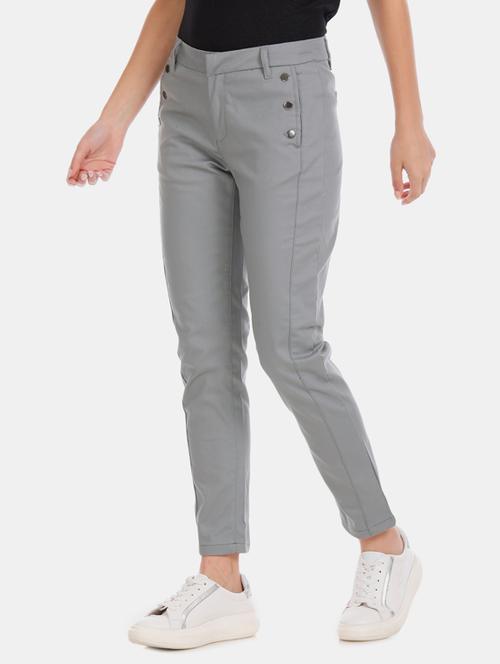 grey cotton chinos trousers - 17584453 - Very Small Image - 1