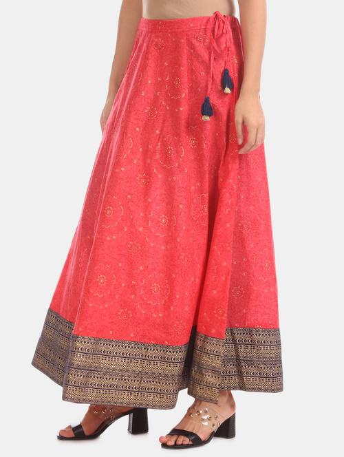 pink cotton aline skirt - 17584503 - Very Small Image - 1