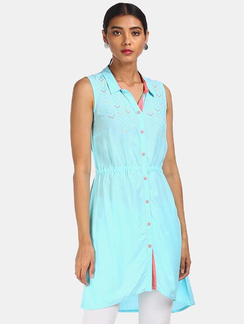 embroidered a-line kurta - 17584672 - Very Small Image - 1