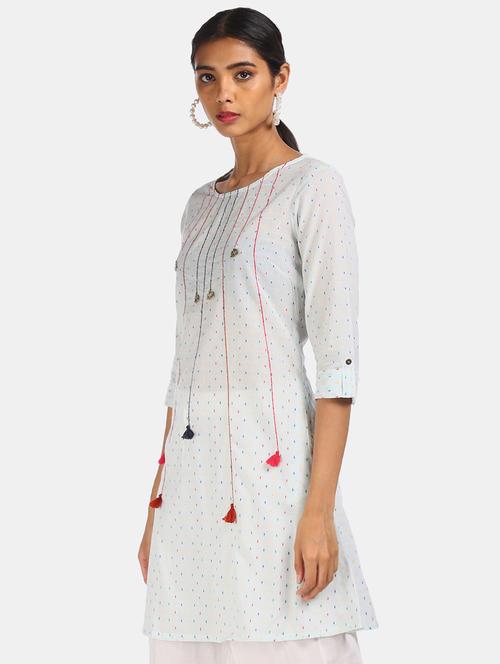 embroidered a-line kurta - 17584684 - Very Small Image - 1