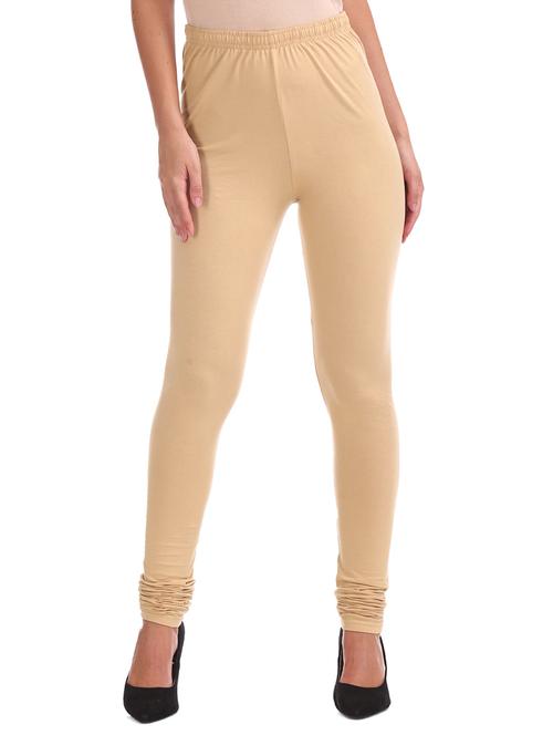 beige cotton churidar churidars & leggings - 17584809 - Very Small Image - 1