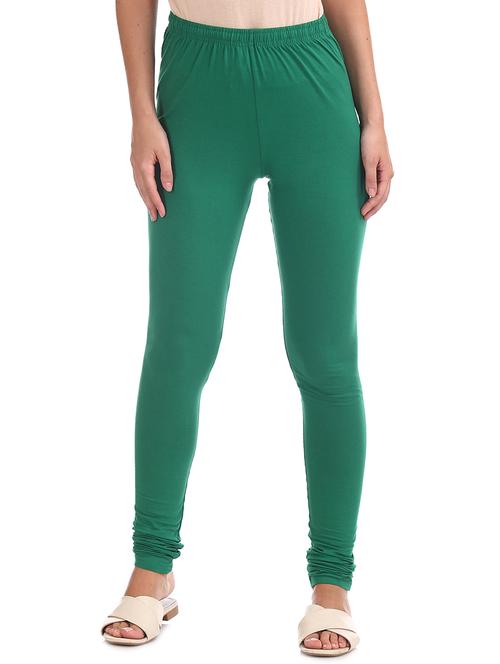 green cotton churidar churidars & leggings - 17584812 - Very Small Image - 1